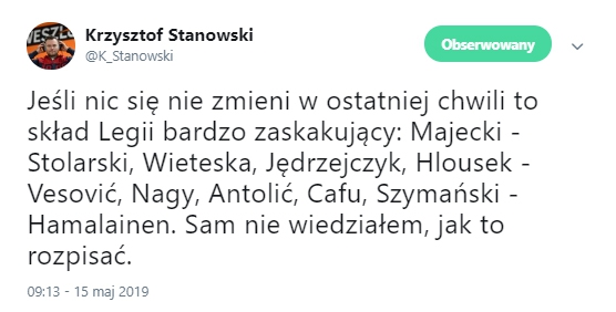 ZASKAKUJĄCY skład Legii na mecz z Jagą!